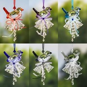 Zaer Ltd. International Hanging Acrylic Sparrow Ornaments with Bells in 6 Assorted Colors ZR516516