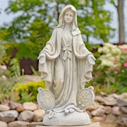 Zaer Ltd International Pre-Order: 36" Tall Mother Mary Garden Statue in Antique Grey ZR551360-GY