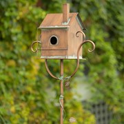 Zaer Ltd. International 63" Tall Colonial Style Birdhouse Garden Stake in Antique Copper LS213028