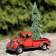 Zaer Ltd International 12.5" Country Style Red Pickup Truck with Christmas Tree ZR371100-XMAS