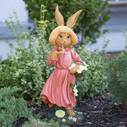 Zaer Ltd. International 25" Tall Magnesium Rabbit Garden Statue with Flower & Snail "Miss Maggie Mae" ZR437253