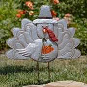 Zaer Ltd. International 40.7" Tall Thanksgiving Turkey Large Galvanized Flat Stake ZR170512