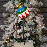 Zaer Ltd. International 30.9" Tall Multi-Colored Metal Christmas Ball Ornament with Stake ZR210517