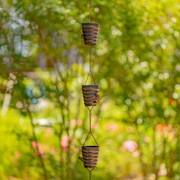 Zaer Ltd. International 76.25" Long Antique Bronze Rain Chain with Honey Bee and Bucket Hive ZR215374-BZ