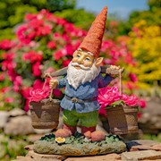 Zaer Ltd. International 21" Tall Spring Gnome Garden Statue Holding Two Buckets ZR244620