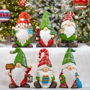 Zaer Ltd. International "The Goodfellows" Set of 6 Assorted Christmas Garden Gnomes ZR218030-SET