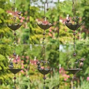 Zaer Ltd. International Pre-Order: Set of 6 Animal Hanging Umbrella Birdfeeder Wind Chimes in Copper ZR777107-CPS