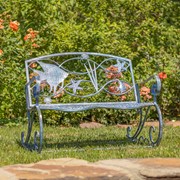 Zaer Ltd International Pre-Order: Coastal Sea Creature Rocking Bench in Coastal Blue ZR200494-BL