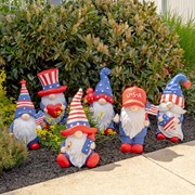 Zaer Ltd. International "The Americanos" Set of 6 Assorted American Patriot Garden Gnomes ZR220000-SET