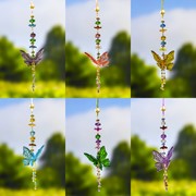 Zaer Ltd. International Hanging Acrylic Butterfly Ornaments with Dangling Beads in 6 Assorted Colors ZR110911-4