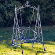 Zaer Ltd International "Bordeaux" Iron Swing Chair in Cobalt Blue ZR130511-BL