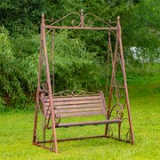 Zaer Ltd. International "Monte Carlo 1968" 91" Tall Iron Swing Bench in Antique Bronze ZR821307-BZ