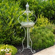 Zaer Ltd. International Pre-Order: 45" Tall Green Iron Birdbath with Ceramic Sailor Ball Accent "Mizu" ZR200534-GR