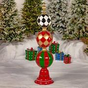 Zaer Ltd. International 5.6ft. Tall Iron Christmas Ornament Decorative Display Tower with Diamond Print ZR220423