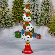 Zaer Ltd. International 6 ft. Tall Iron Christmas Ornament Tower with Black & White Polka Dots ZR220425