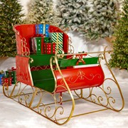 Zaer Ltd. International 5.5ft. Tall Elegant Metal Christmas Sleigh "The Bethlehem" ZR802311