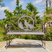 Zaer Ltd International Classic Outdoor Bench with Howling Wolf & Moon Silhouette "Gunnison" ZR220866-BZ