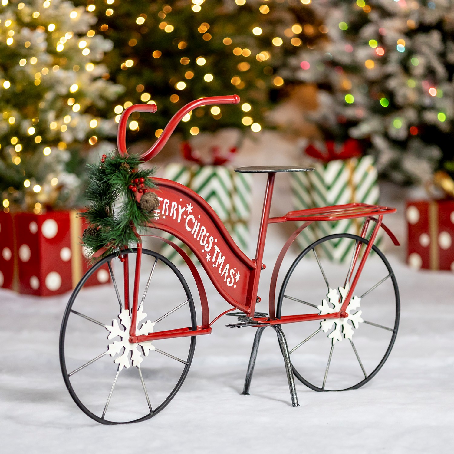 Download Large Iron "Merry Christmas" Bicycle Decor