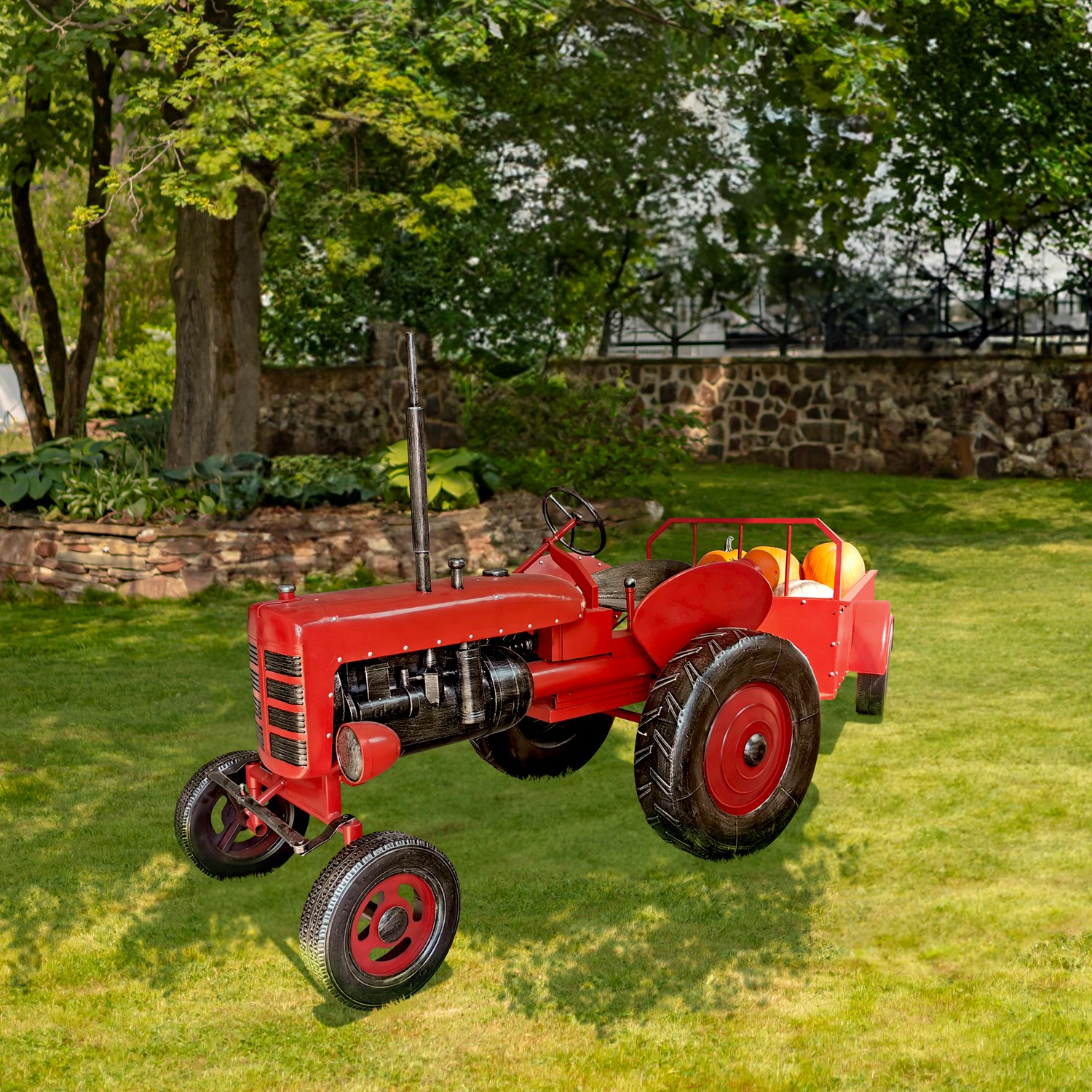 Red Tractor Collectible Miniature, Vintage Metal Tractor