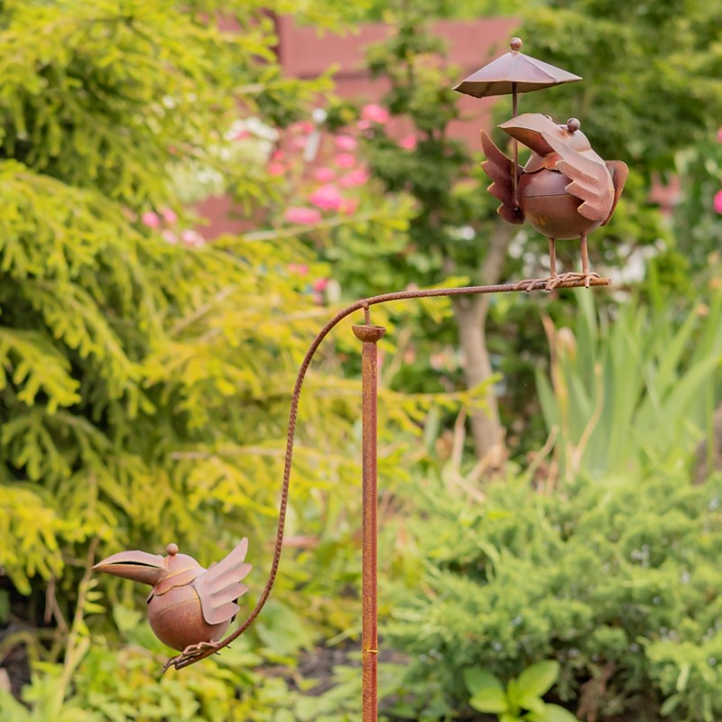 Zaer Ltd. International Two Birds with Umbrella Balance Garden Stake ZR495004