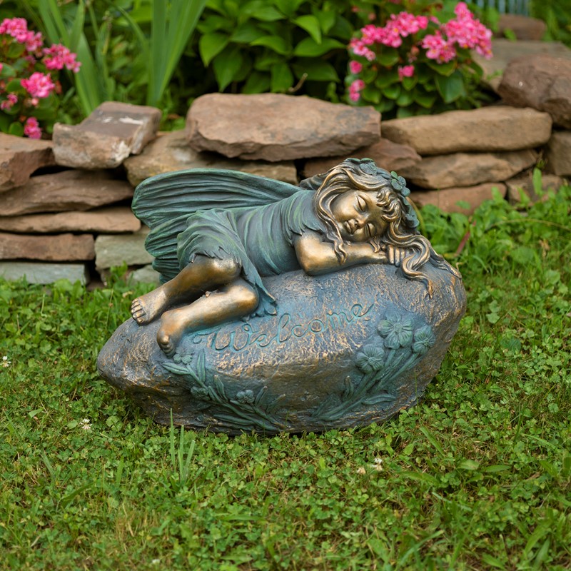 Zaer Ltd. International Pre-Order: 20" Tall Sleeping Fairy Magnesium Garden Statue "Ivy" ZR339217