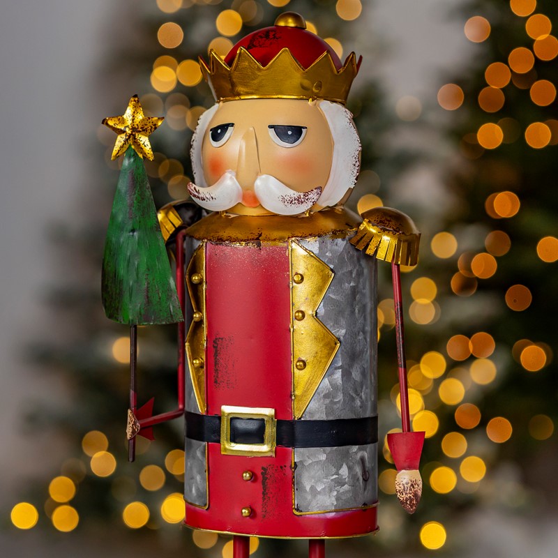 Zaer Ltd. International 19.25" Tall Metal Nutcracker Figurine with Christmas Tree "Fritz" ZR191186