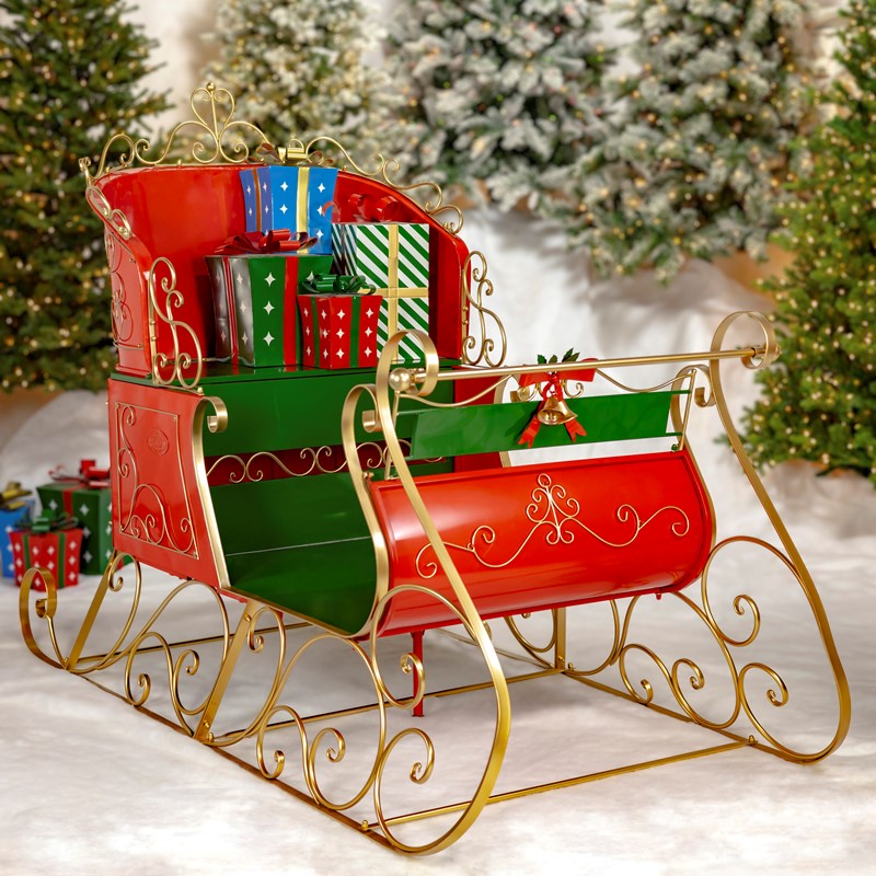 Zaer Ltd. International 5.5ft. Tall Elegant Metal Christmas Sleigh "The Bethlehem" ZR802311