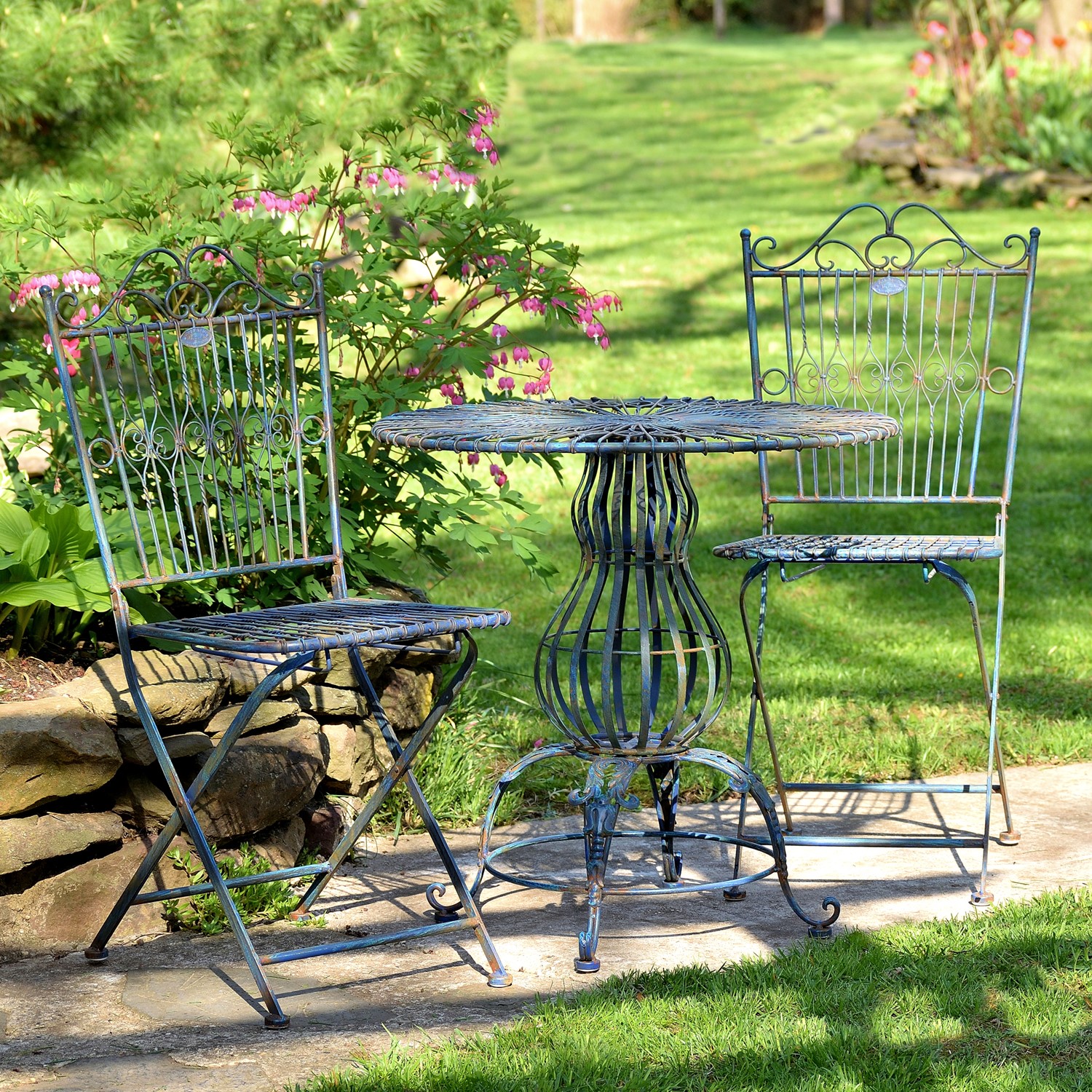 Folding metal bistro online set