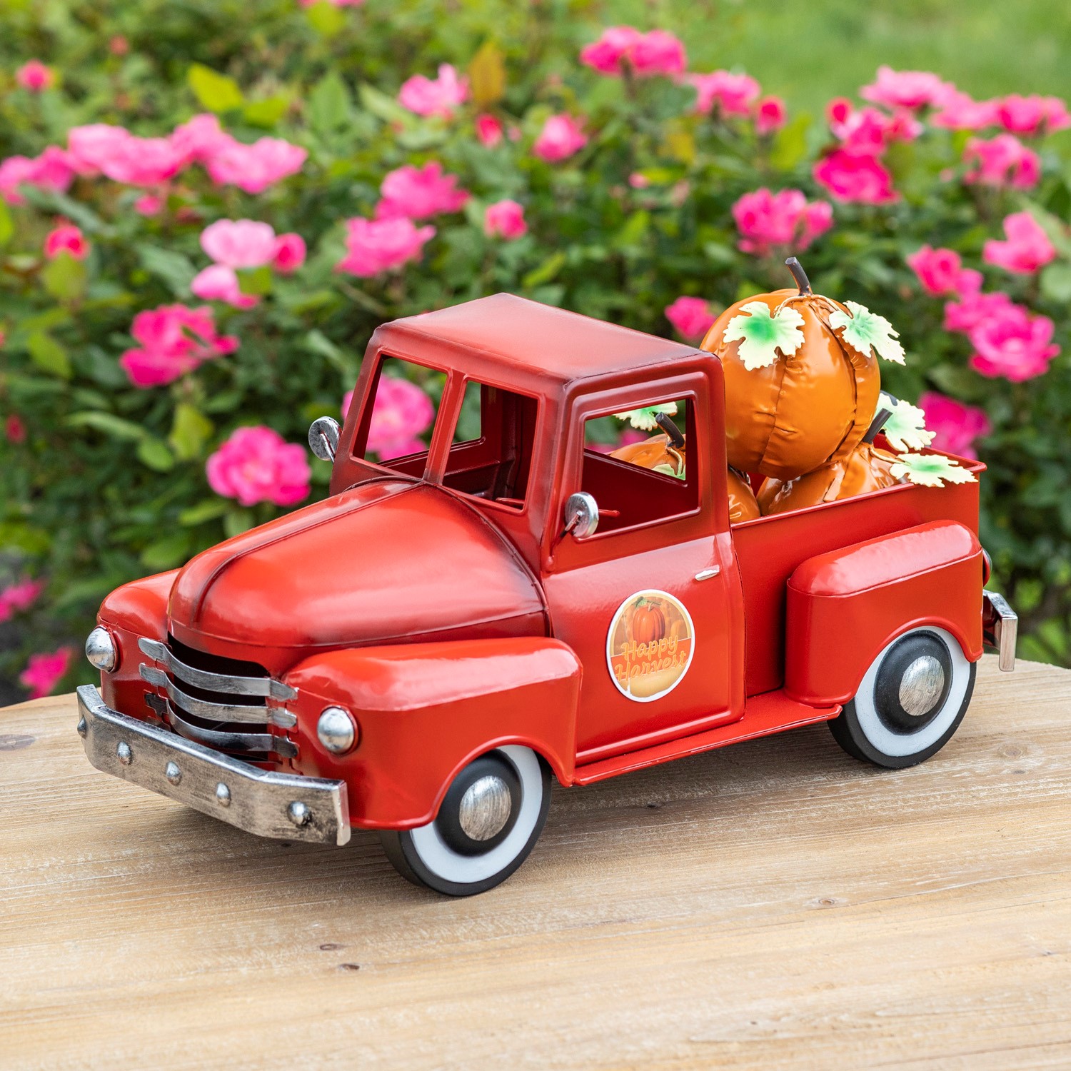 Zaer ZR362103-RD Mini Metal Truck with Christmas Tree & Gifts Glossy Red