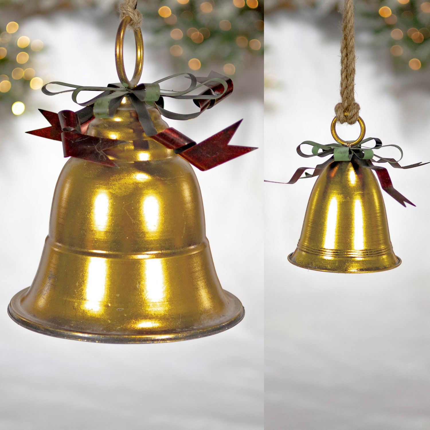 Set of 3 Gold Tone Metal Bells 1.5 Inches