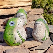 Zaer Ltd International Pre-Order: Set of 3 Solar "Rock" Frogs with Light Up Eyes VA100005-SET View 2