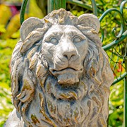 Zaer Ltd International Pre-Order: S/2 26.5"T. Magnesium Lion Sentry Statues in Grey "Marloni & Antonio" ZR560270-GY View 2