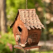 Zaer Ltd International Pre-Order: 41.5" Long Antique Copper Hanging Birdhouse Wind Chime "Pagoda” ZR190557-D View 2