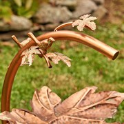 Zaer Ltd International Pre-Order: 29" Tall Antique Copper Maple Leaf Birdbath with Birds ZR180154-CP View 2