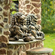 Zaer Ltd International Pre-Order: 24.5" Tall Set of 2 Chinese Lions "Fu Dog" Guardian Statue ZR583240-SET View 2