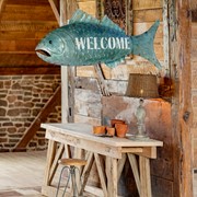 Zaer Ltd. International Large Hanging Fish "Welcome" Wall Decor ZR887180 View 2