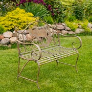 Zaer Ltd International Classic Iron Bench with Elk & Evergreen Silhouette "The Highlands" ZR220861-GR View 2