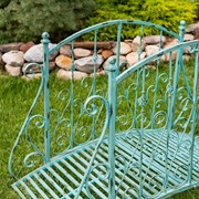 Zaer Ltd International 5ft. Long Antique Style Iron Garden Bridge in Rusty Blue "Paris 1968" ZR140960-BL View 2