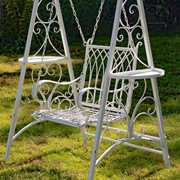 Zaer Ltd International "New York" Iron Swing Chair in Antique White ZR090505-AW View 2