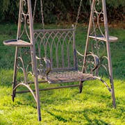 Zaer Ltd International "New York" Iron Swing Chair in Antique Bronze ZR090505-BZ View 2