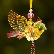 Zaer Ltd. International Five Tone Hanging Acrylic Robin Ornament with Beaded Tassel in 6 Assorted Colors ZR505417 View 2