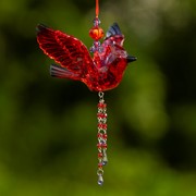 Zaer Ltd. International Short Acrylic Cardinal Ornaments with Beaded Tassel in 2 Assorted Colors ZR508417-SET View 2