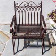 Zaer Ltd. International "Valley Forge" Iron Garden Arm Chair in Antique Bronze LS819002-BZ View 2