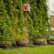 Zaer Ltd. International 63" Tall Colonial Style Birdhouse Garden Stake in Antique Copper LS213028 View 2