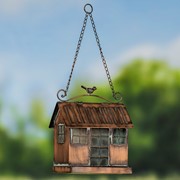 Zaer Ltd. International Hanging Iron Bird Feeder with Antique Copper Finish "Cottage" LS213033 View 2