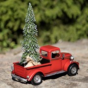 Zaer Ltd International 12.5" Country Style Red Pickup Truck with Christmas Tree ZR371100-XMAS View 2