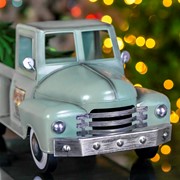 Zaer Ltd. International Iron Christmas Old Style Truck with Tree in Soft Green ZR201160-GR View 2