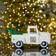 Zaer Ltd. International Iron Christmas Old Style Truck with Tree in Antique White ZR201160-AW View 2