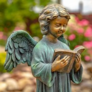 Zaer Ltd International 39" Tall Magnesium Angel Statue Reading a Book in Antique Bronze "Symone" ZR341639-BZ View 2