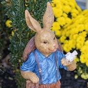 Zaer Ltd. International 25" Tall Magnesium Rabbit Garden Statue with Shovel & Bird "Jack Rabbit" ZR438253 View 2